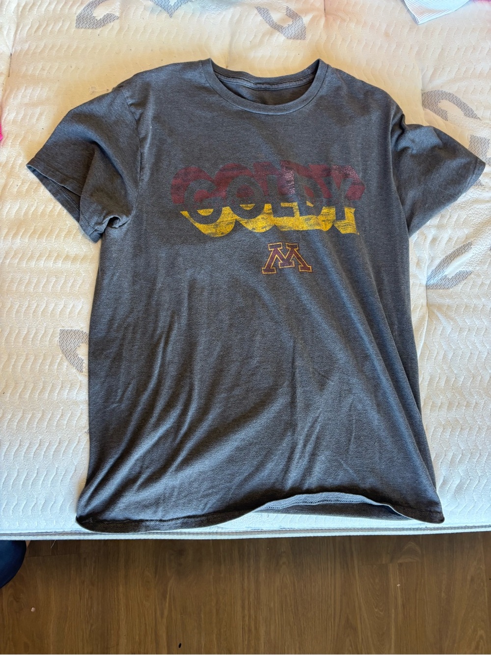 Target Men's Gray Tee with Maroon and Gold Minnesota Graphic